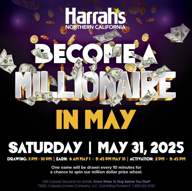 Harrah’s Northern California Reveals Million-Dollar Prize Wheel