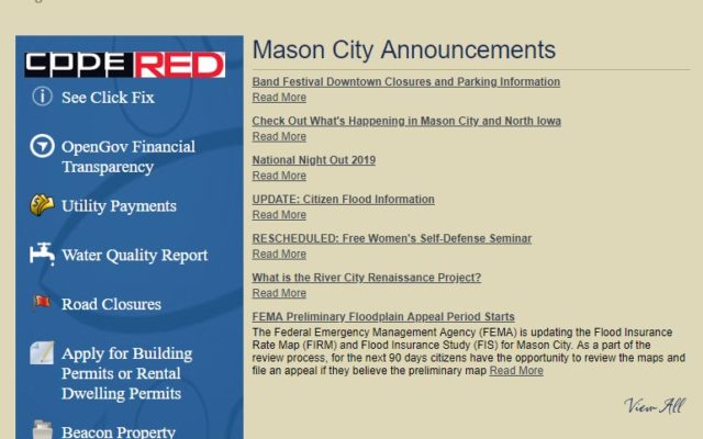City of Mason City working on updating financial transparency portal on website