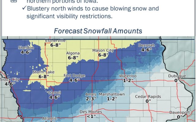 Winter Storm Watch Tuesday afternoon-Wednesday morning, could see 3-10 inches of snow in area