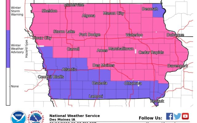 UPDATED — Winter Storm Warnings now in effect for entire listening area