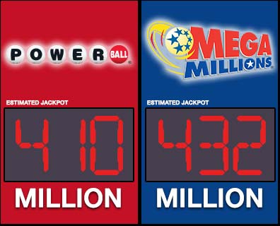Tonight is the first drawing for two large lotto jackpots