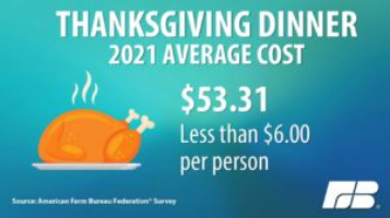 Cost of average Thanksgiving meal up 14%
