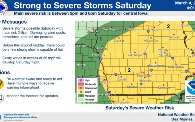 Saturday may bring severe storms & 70s, while snow is possible late Sunday
