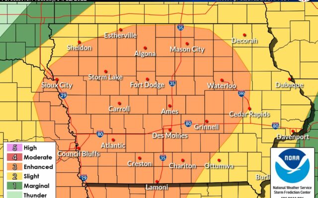 Severe weather possible Tuesday evening, night in north-central Iowa