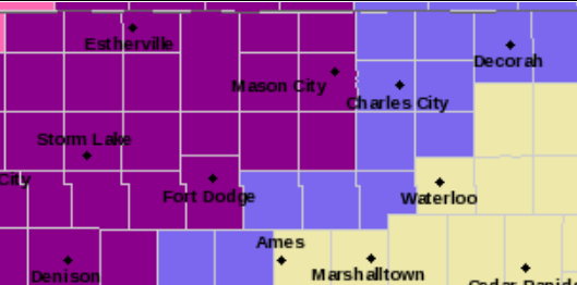 Ice Storm Warning now ending at noon for most of listening area, Winter Weather Advisory noon today-noon Wednesday