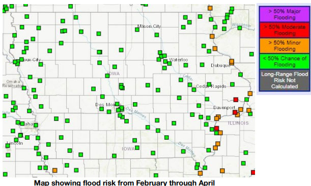 Eastern Iowa only area with concern in first NWS spring flood outlook