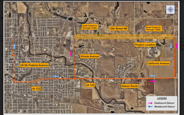 12th Street Northeast in far northeast Mason City to be closed for bridge reconstruction project